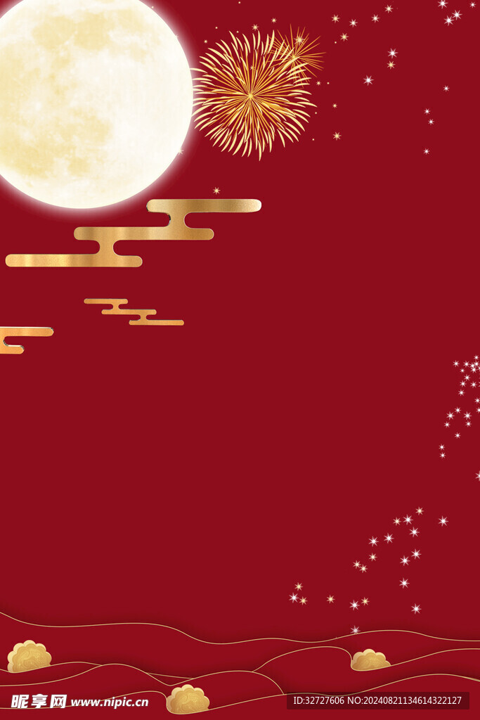 中秋节月亮烫金素材