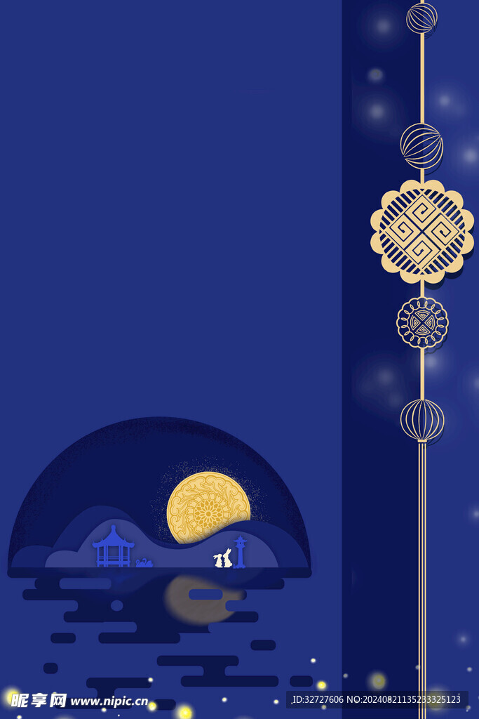 中秋节烫金黑金素材