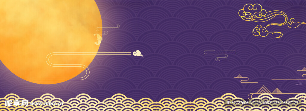 中秋节月亮烫金素材