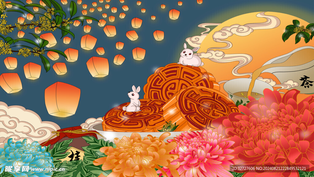 中秋节国潮风海报