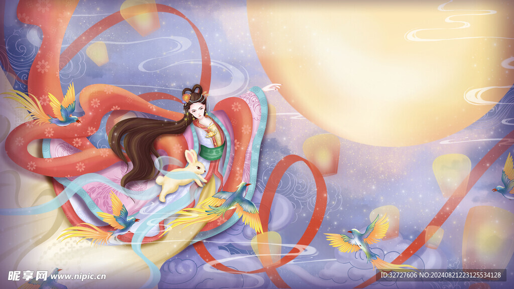 中秋节插画海报