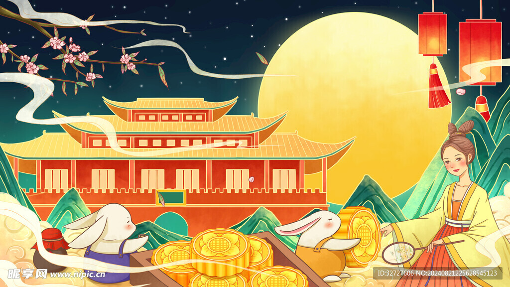 中秋节国潮风海报