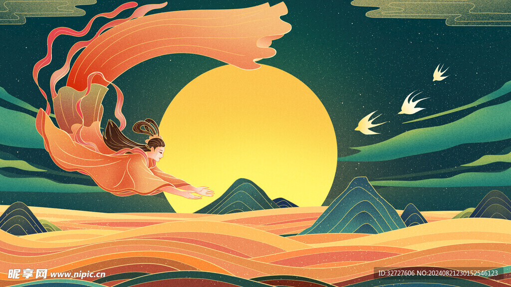 中秋节插画素材