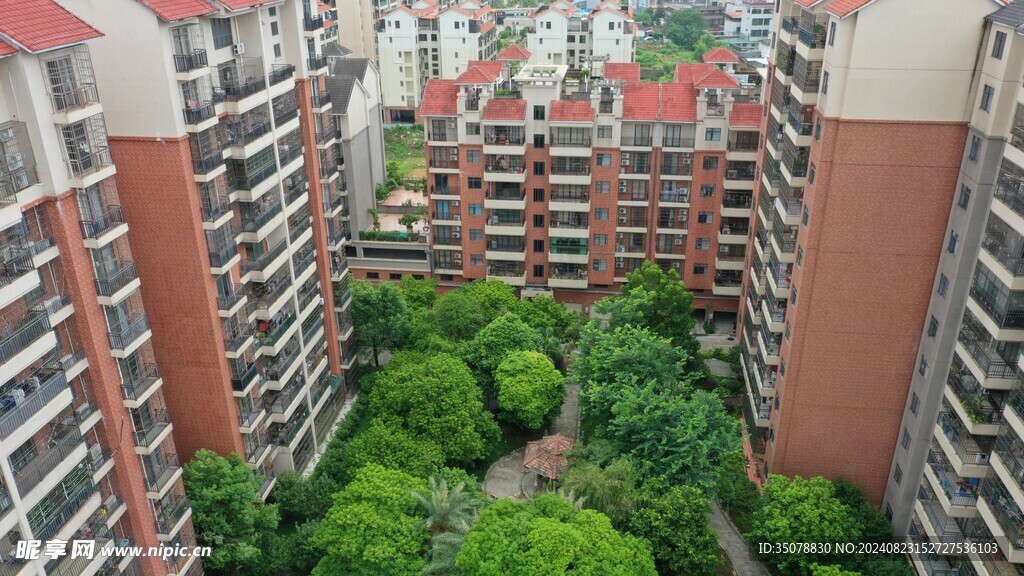 广东小镇小区航拍