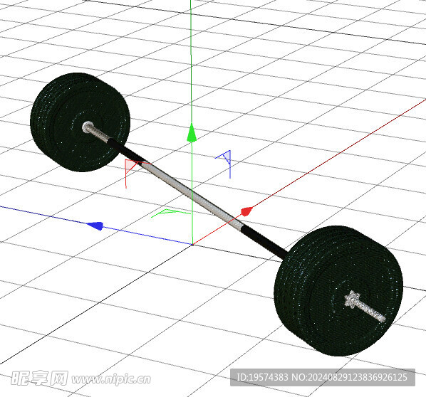 C4D模型 杠铃  