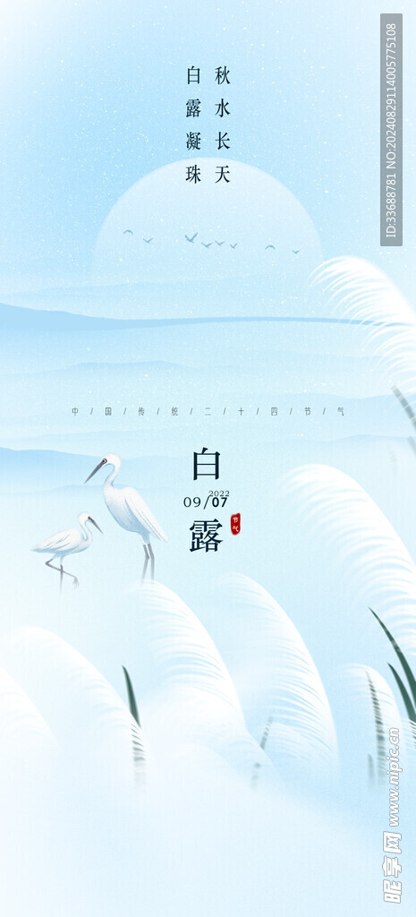 白露地产海报展架画面