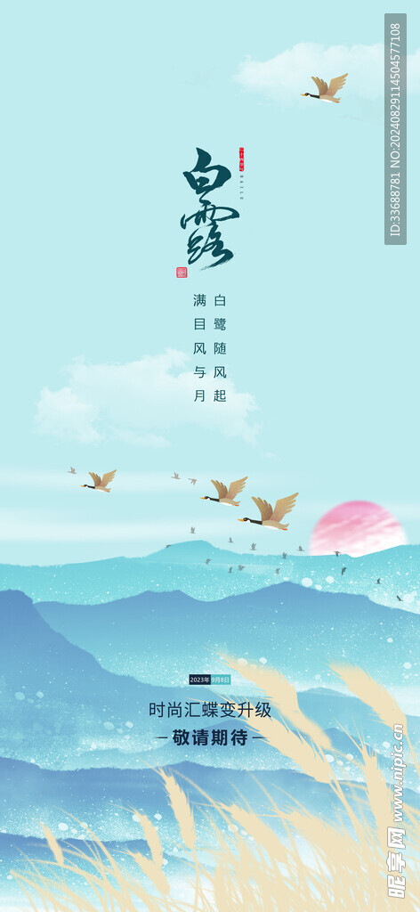 白露地产海报展架画面