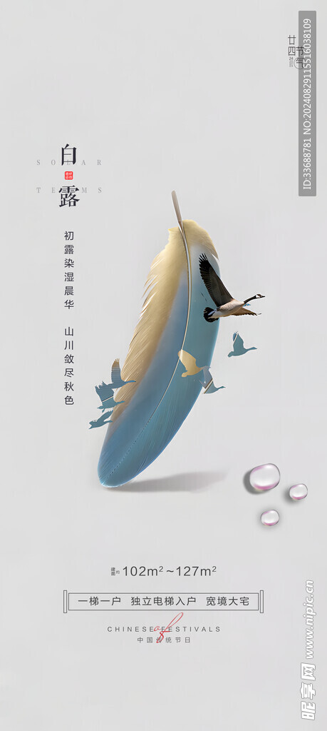 白露地产海报展架画面