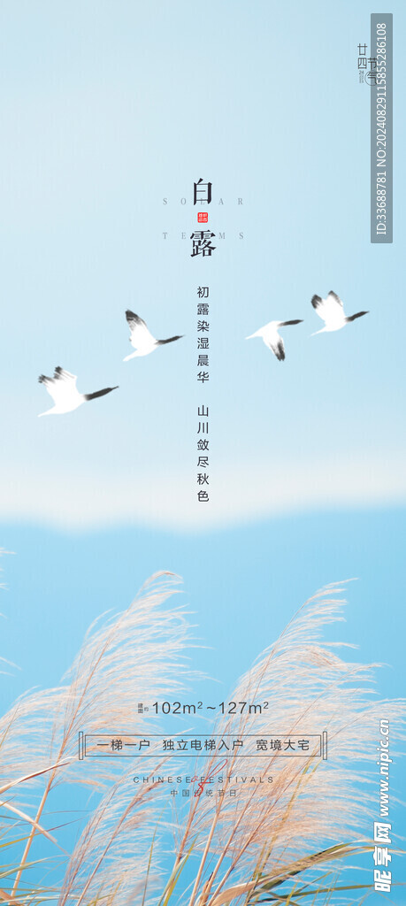 白露地产海报展架画面