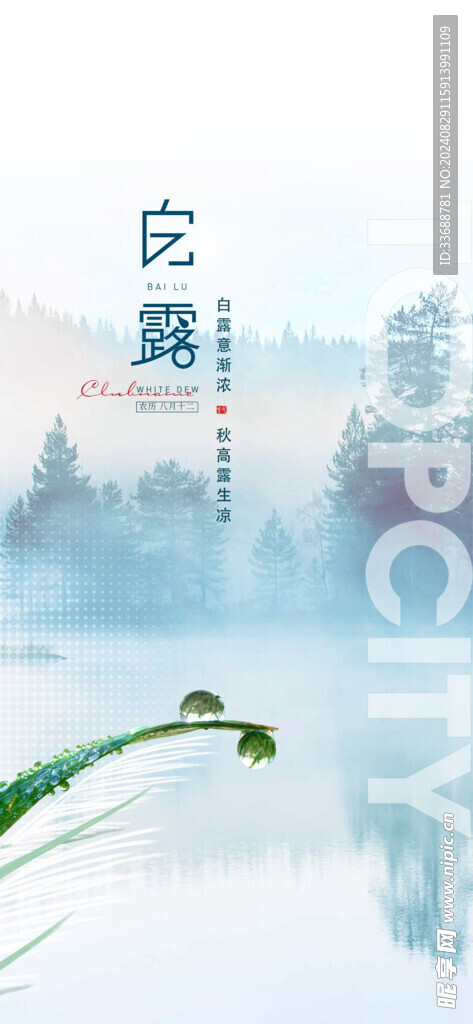 白露地产海报展架画面