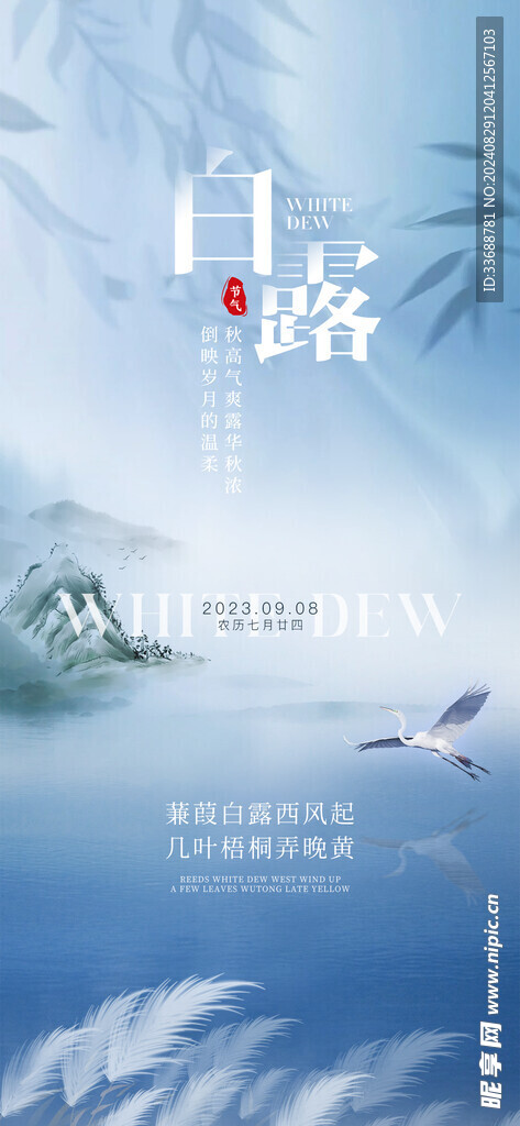 白露地产海报展架画面