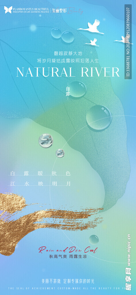 白露地产海报展架画面