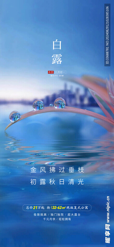 白露地产海报展架画面