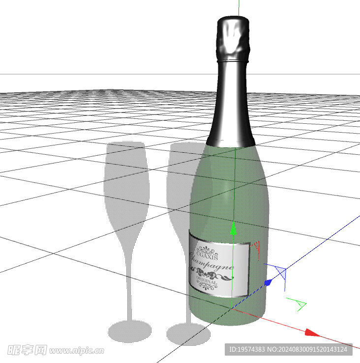 C4D模型 酒瓶