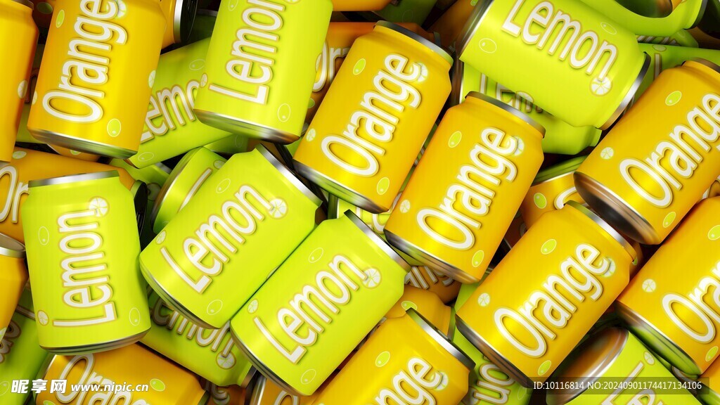 柠檬汽水饮料罐