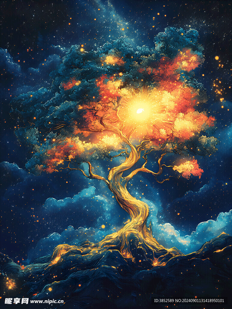 类人猿树装饰画