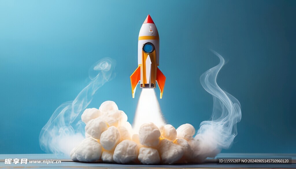 C4D航空火箭发射3d效果图