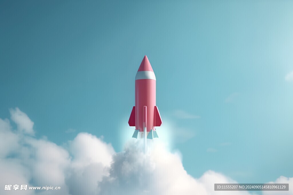 C4D航空火箭发射3d效果图