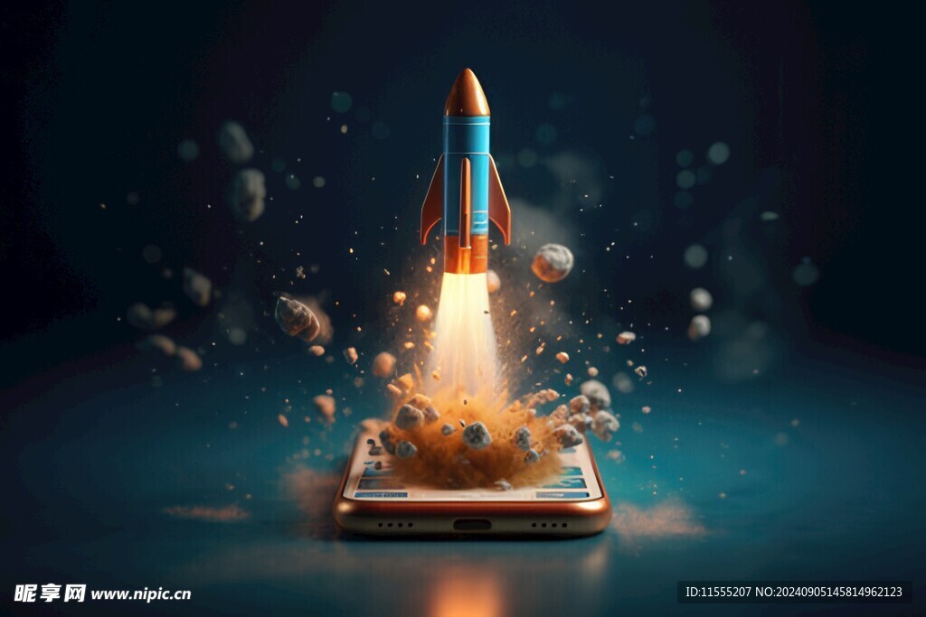 C4D航空火箭发射3d效果图