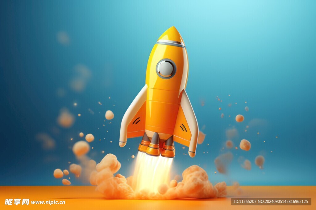 C4D航空火箭发射3d效果图