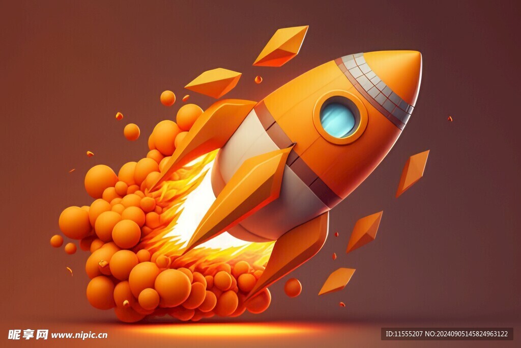 C4D航空火箭发射3d效果图