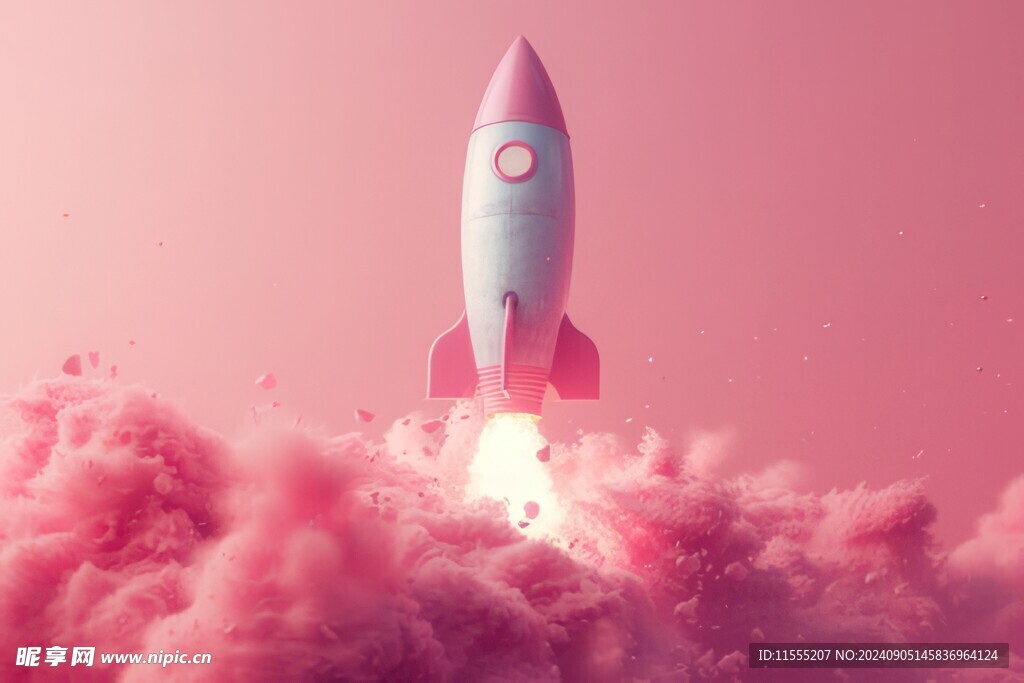 C4D航空火箭发射3d效果图