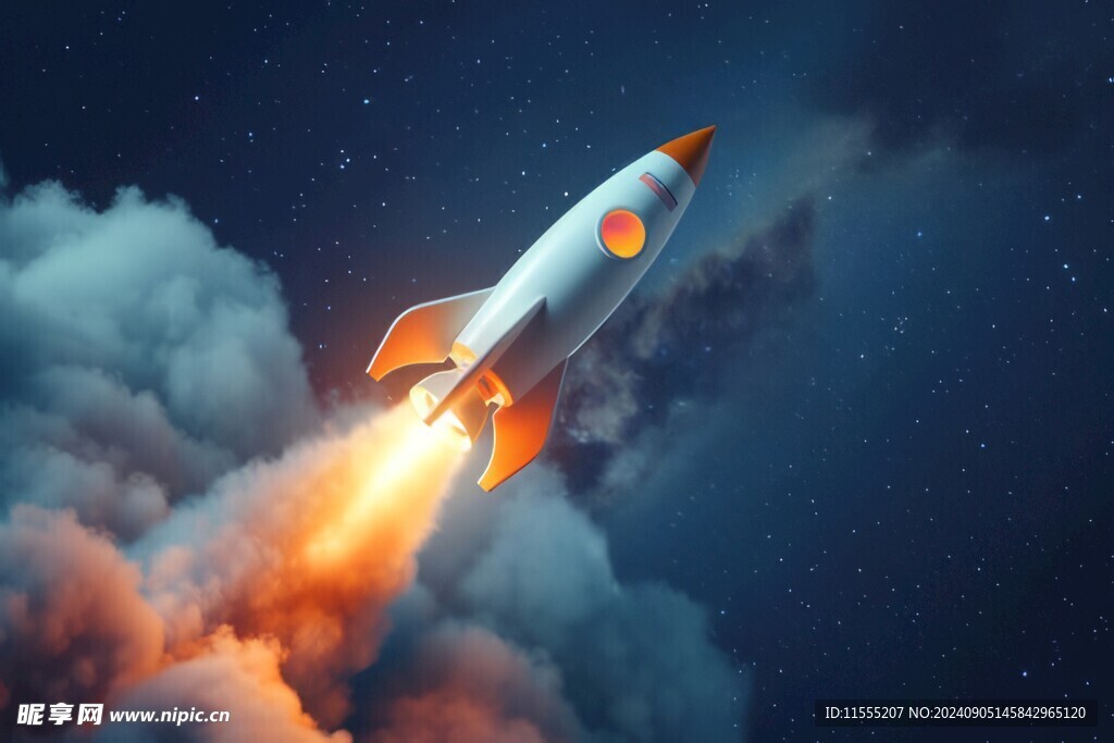 C4D航空火箭发射3d效果图