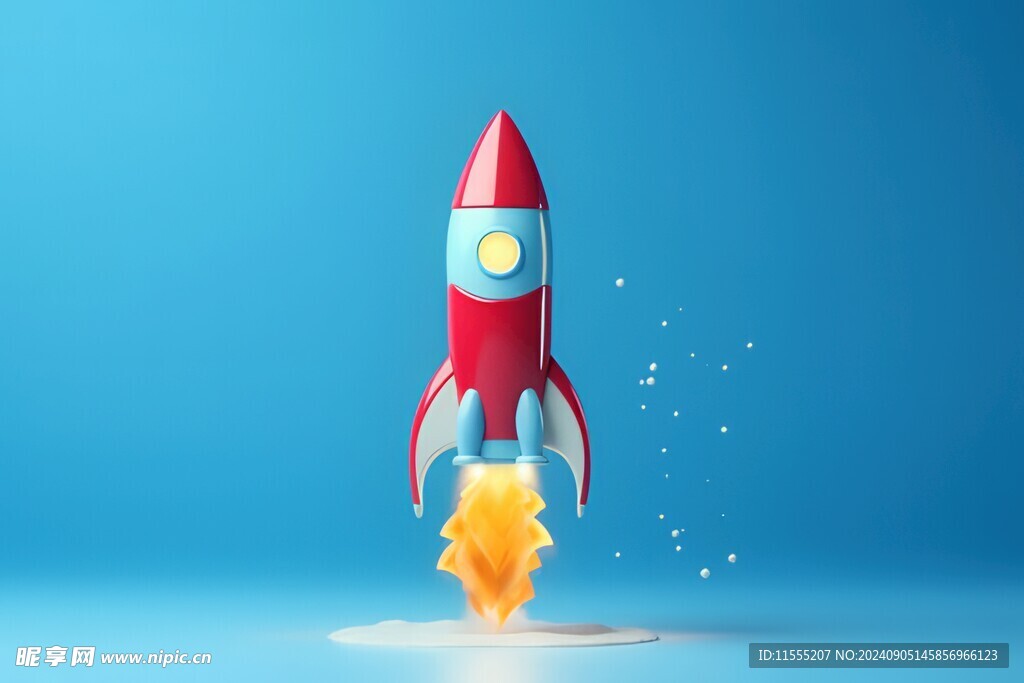 C4D航空火箭发射3d效果图