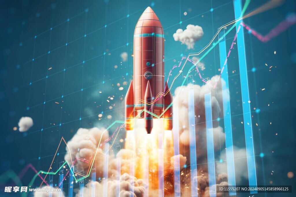 C4D航空火箭发射3d效果图