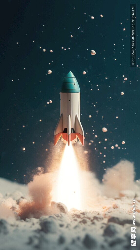 C4D航空火箭发射3d效果图