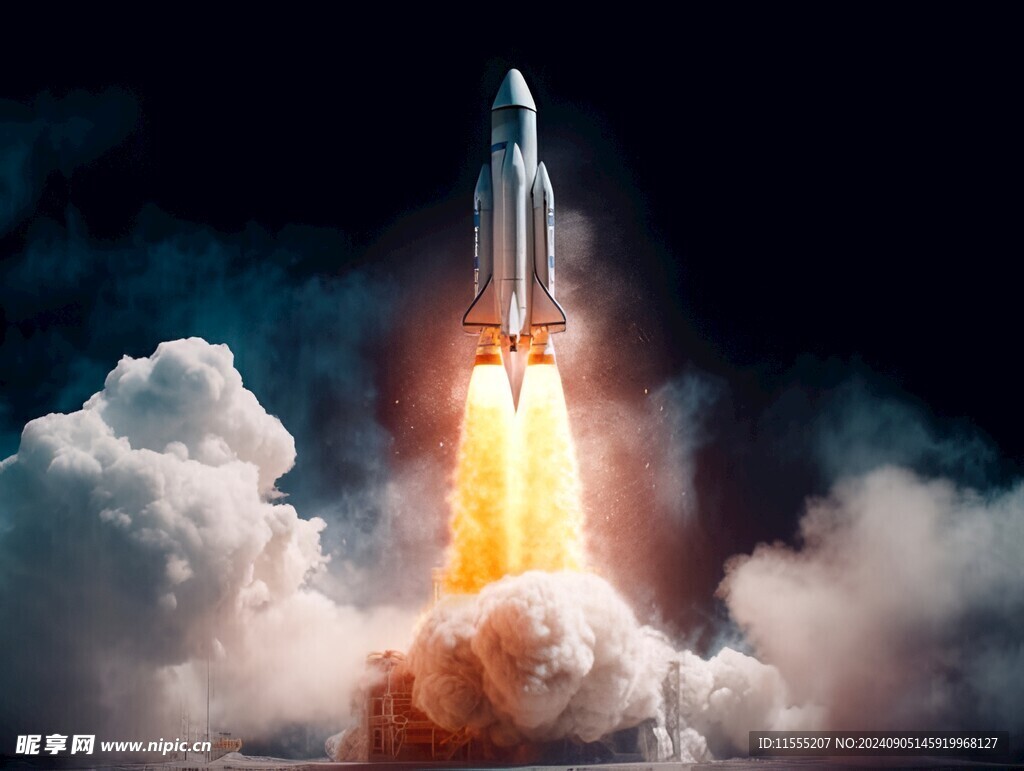 C4D航空火箭发射3d效果图