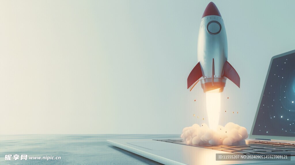 C4D航空火箭发射3d效果图