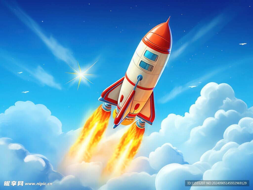 C4D航空火箭发射3d效果图