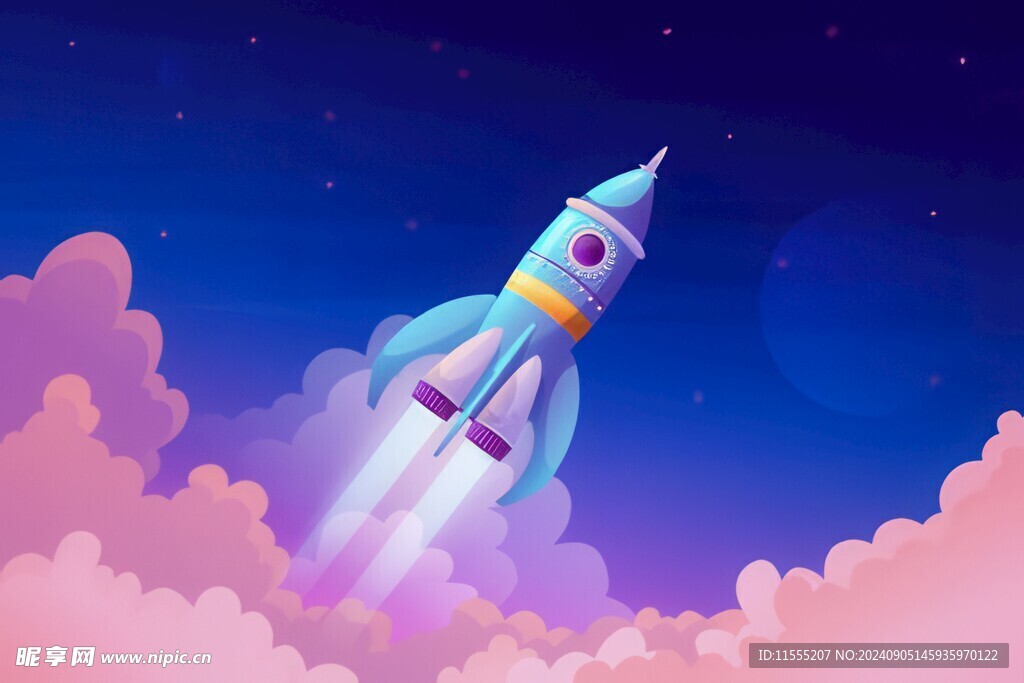 C4D航空火箭发射3d效果图