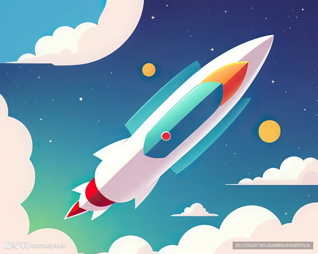 C4D航空火箭发射3d效果图