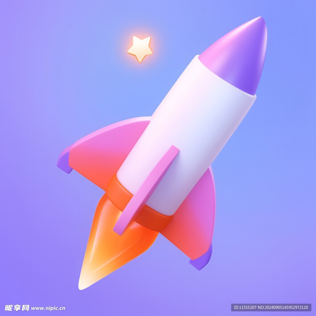 C4D航空火箭发射3d效果图
