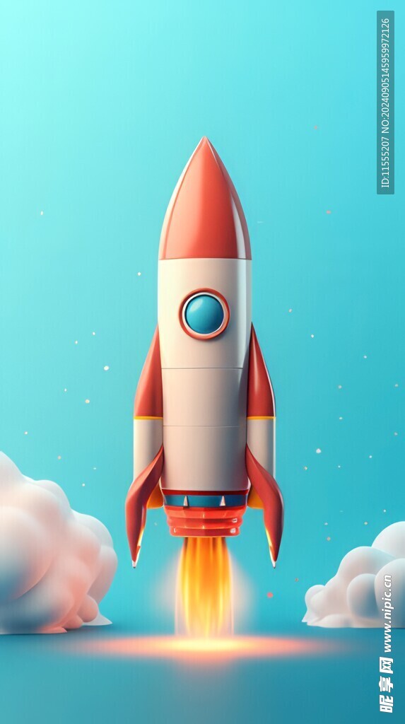 C4D航空火箭发射3d效果图