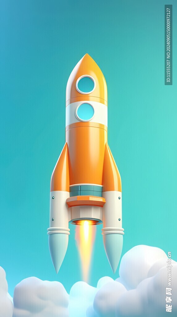 C4D航空火箭发射3d效果图