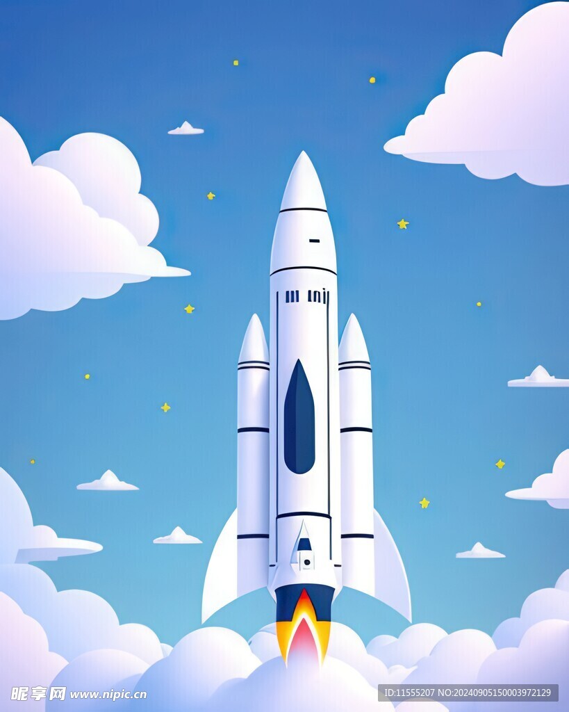 C4D航空火箭发射3d效果图