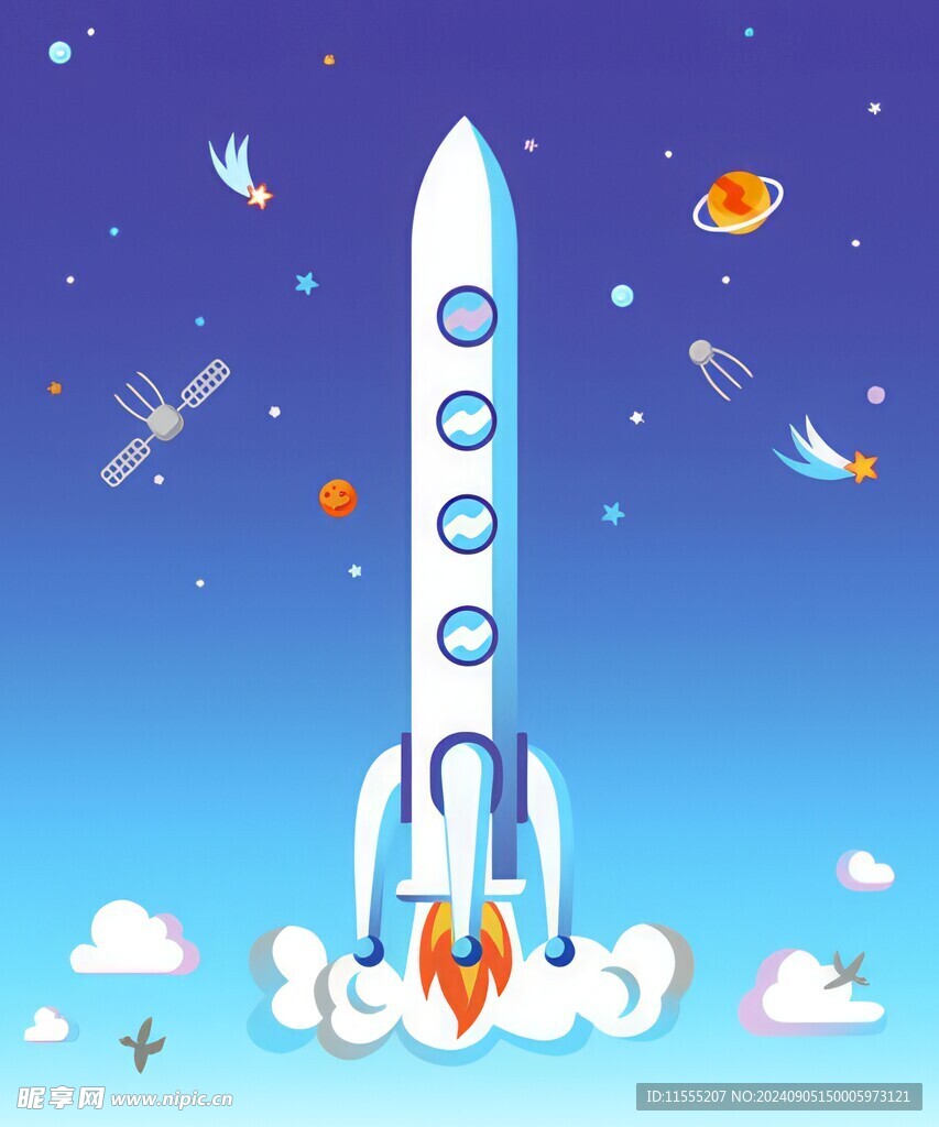 C4D航空火箭发射3d效果图