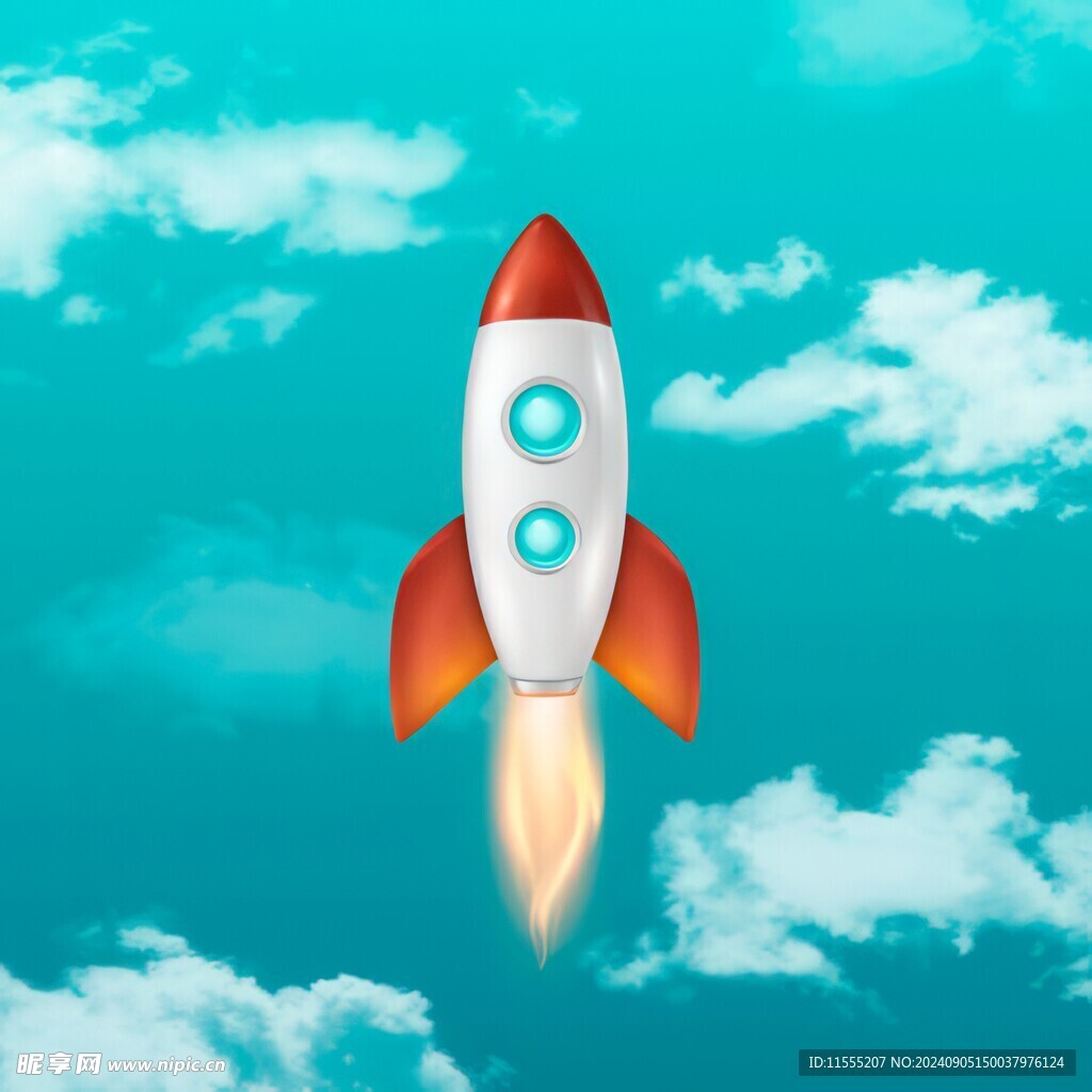 C4D航空火箭发射3d效果图
