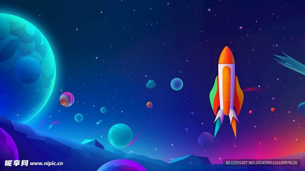 C4D航空火箭发射3d效果图