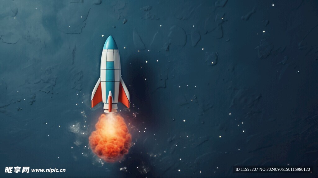 C4D航空火箭发射3d效果图
