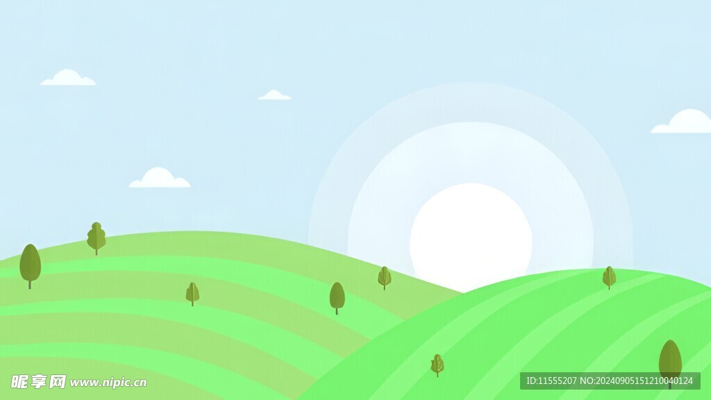 户外景色草地蓝天白云背景图