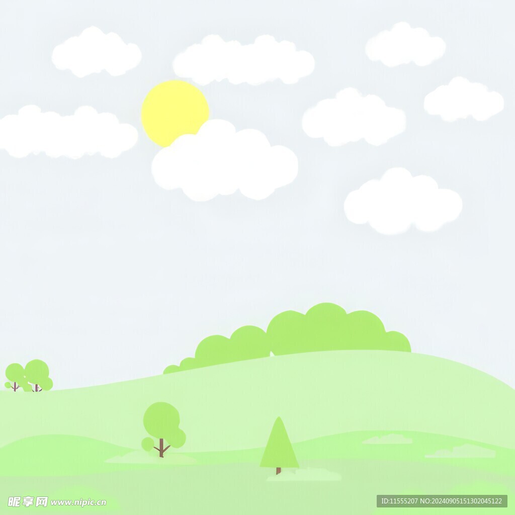 户外景色草地蓝天白云背景图
