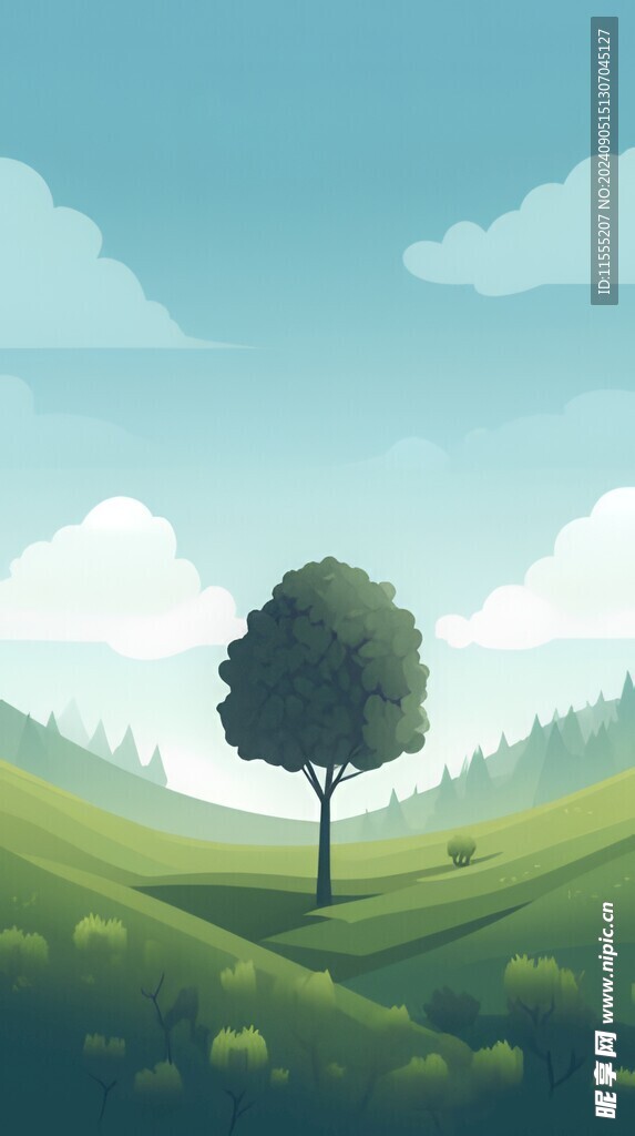 户外景色草地蓝天白云背景图