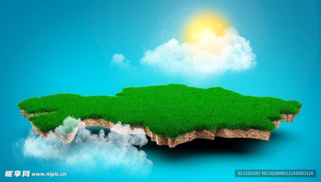 户外景色草地蓝天白云背景图