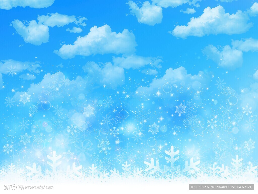 卡通蓝色天空儿童画背景图