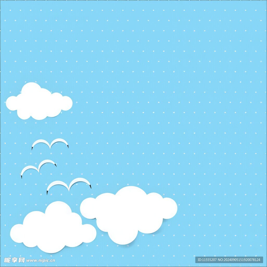 卡通蓝色天空儿童画背景图