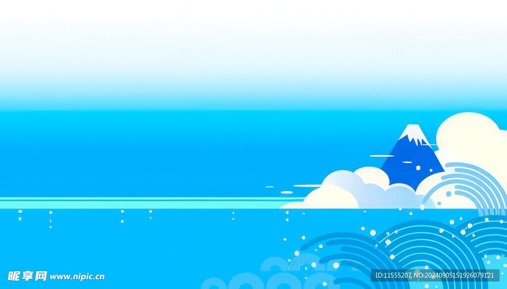 卡通蓝色天空儿童画背景图